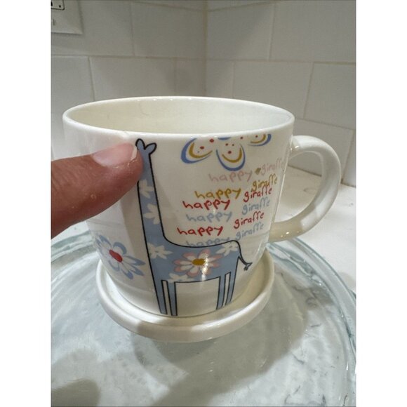 Happy Giraffe Coffee Mug With Lid/ Top Made in China - Picture 2 of 14